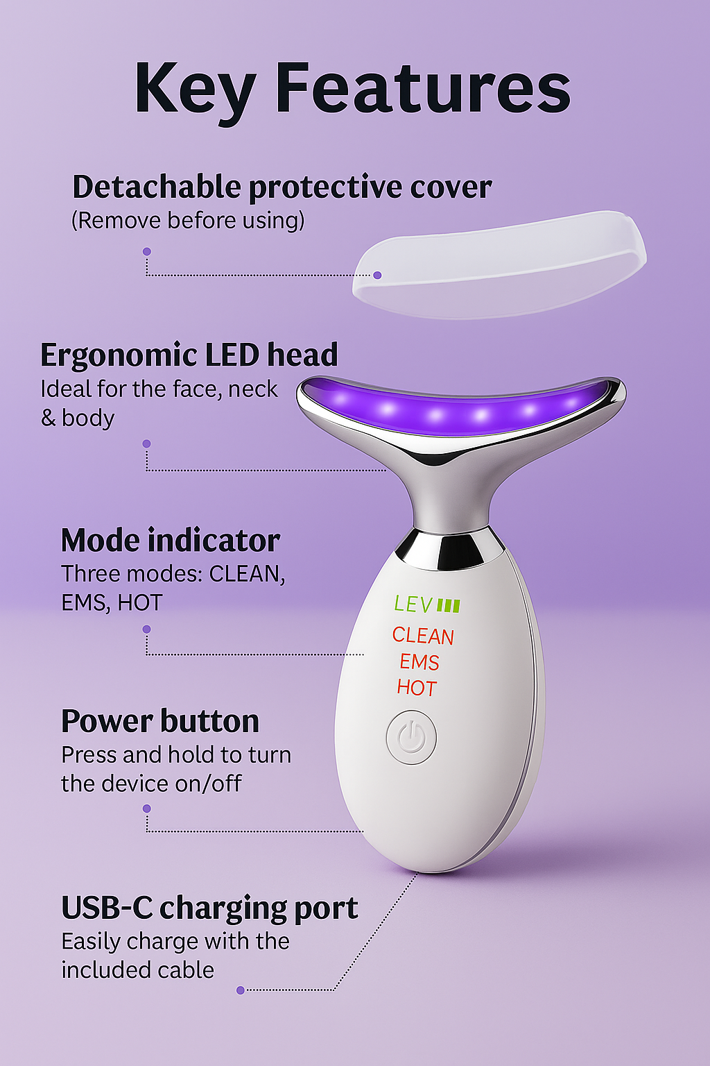 LED Face & Neck Therapy Massager