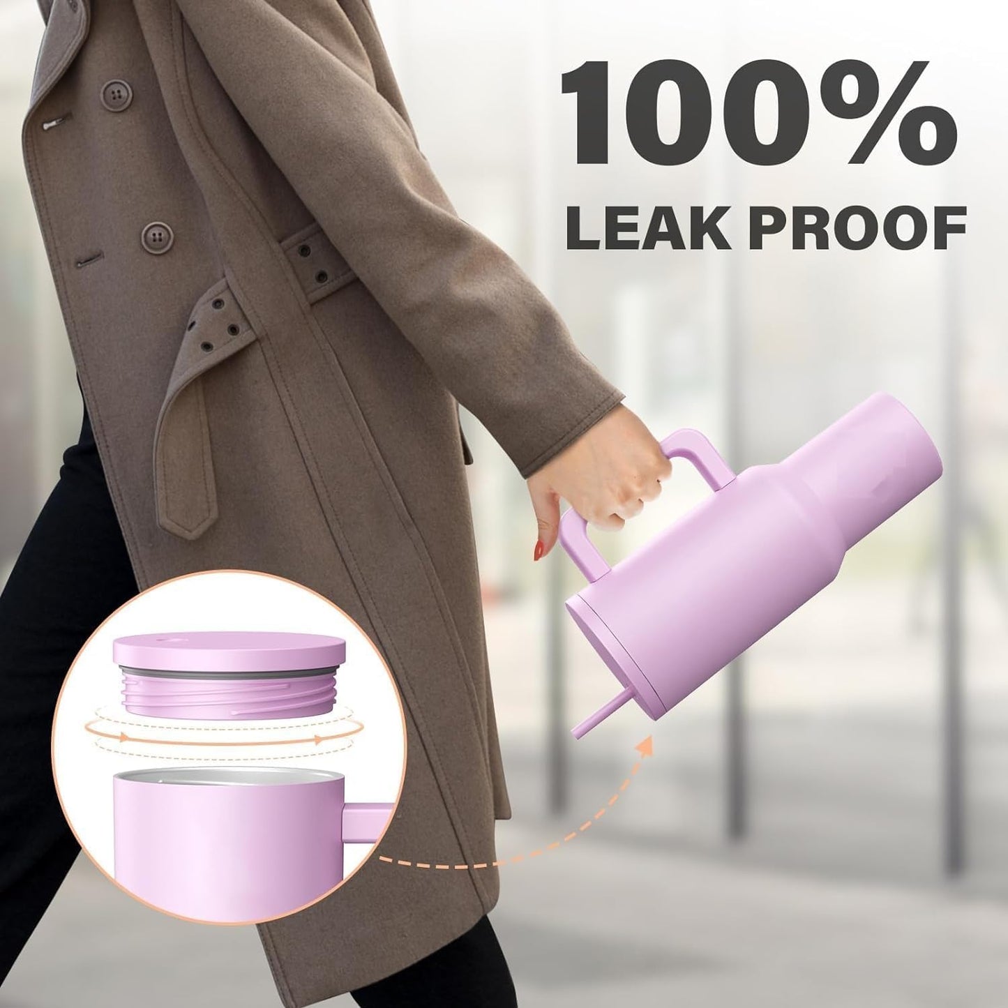 1200ML Stainless Steel Insulated Tumbler with Lid and Straw