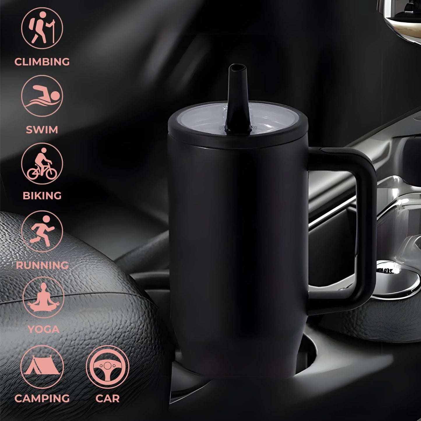 1200ML Stainless Steel Insulated Tumbler with Lid and Straw